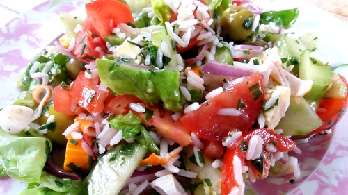 Salade de surimi au Saint-Marcelin