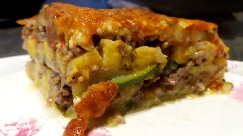 Lasagne de courgettes aux bananes plantains